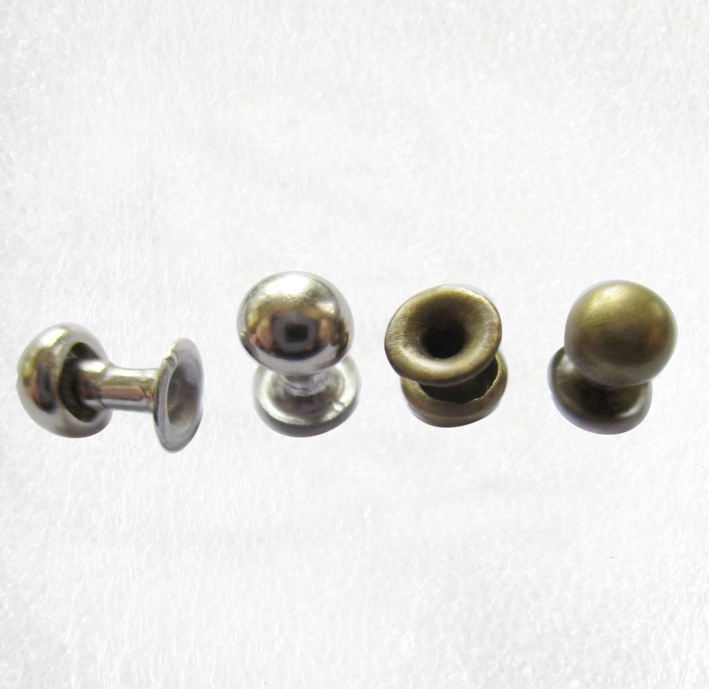 tiny Mushroom rivets 5mm single cap silver or antique brass Jaszit