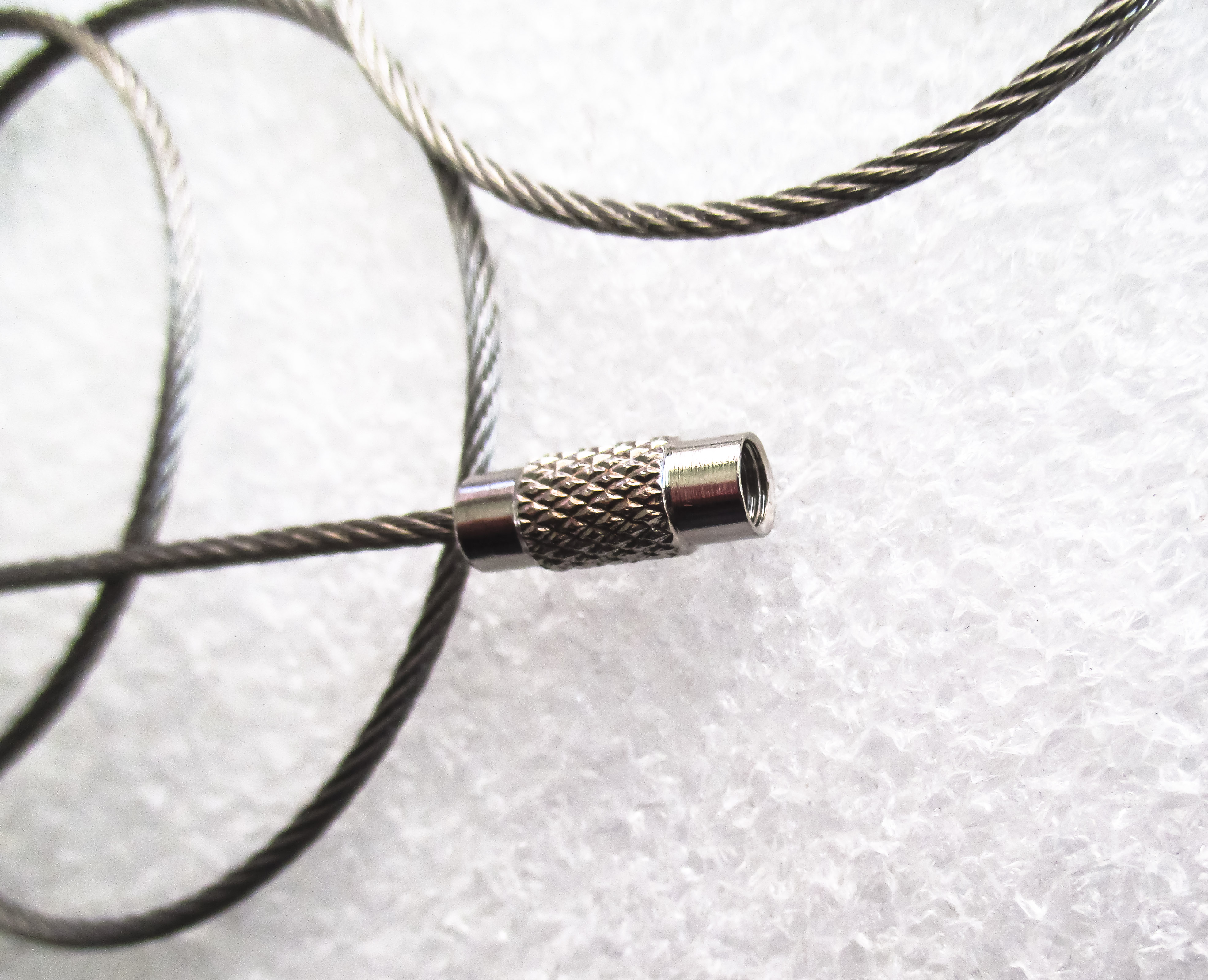 Stainless Steel Wire Keychain 150mm x 1.5mm Jaszitup leather accents