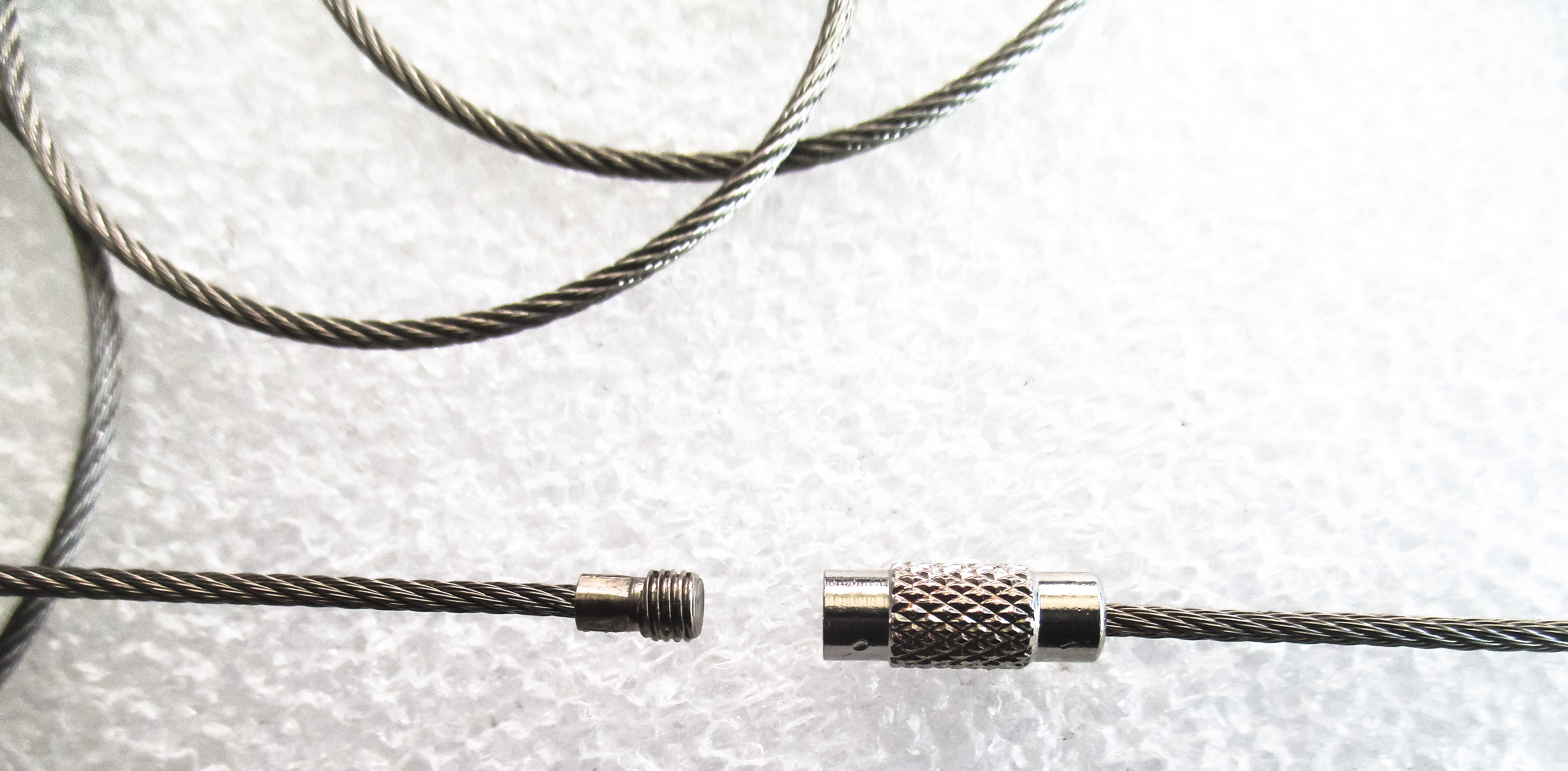 Stainless Steel Wire Keychain 150mm x 1.5mm Jaszitup leather accents