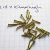 Brass coated Mini Nails Brads 1.15mm x 8mm, or 10mm long for wood, leatherwork