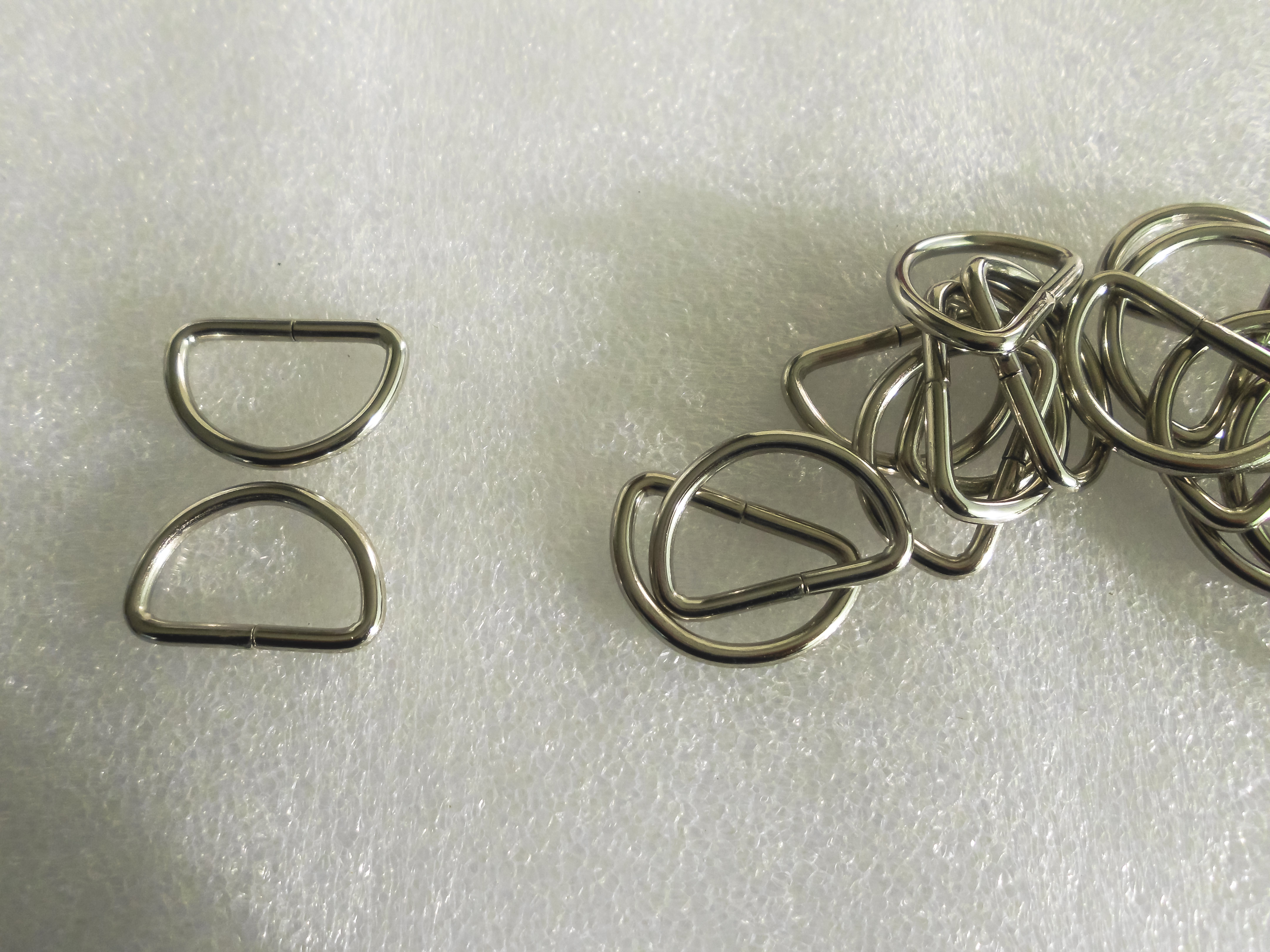 and buckles Metal Dee Rings unwelded silver 38x25mm for straps