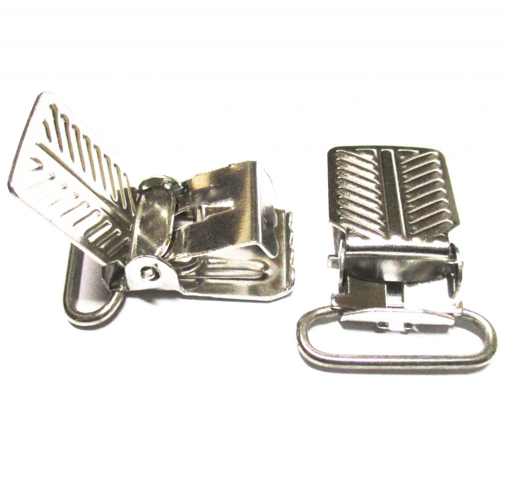 Ribbed Rectangle-shaped Suspender Clips 22x30mm for bib clips, toy holder