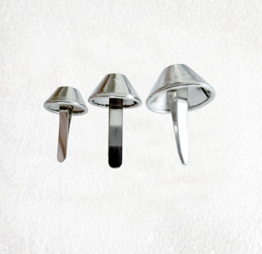 Silver Bucket shaped purse feet 12mm, 15mm, 18mm