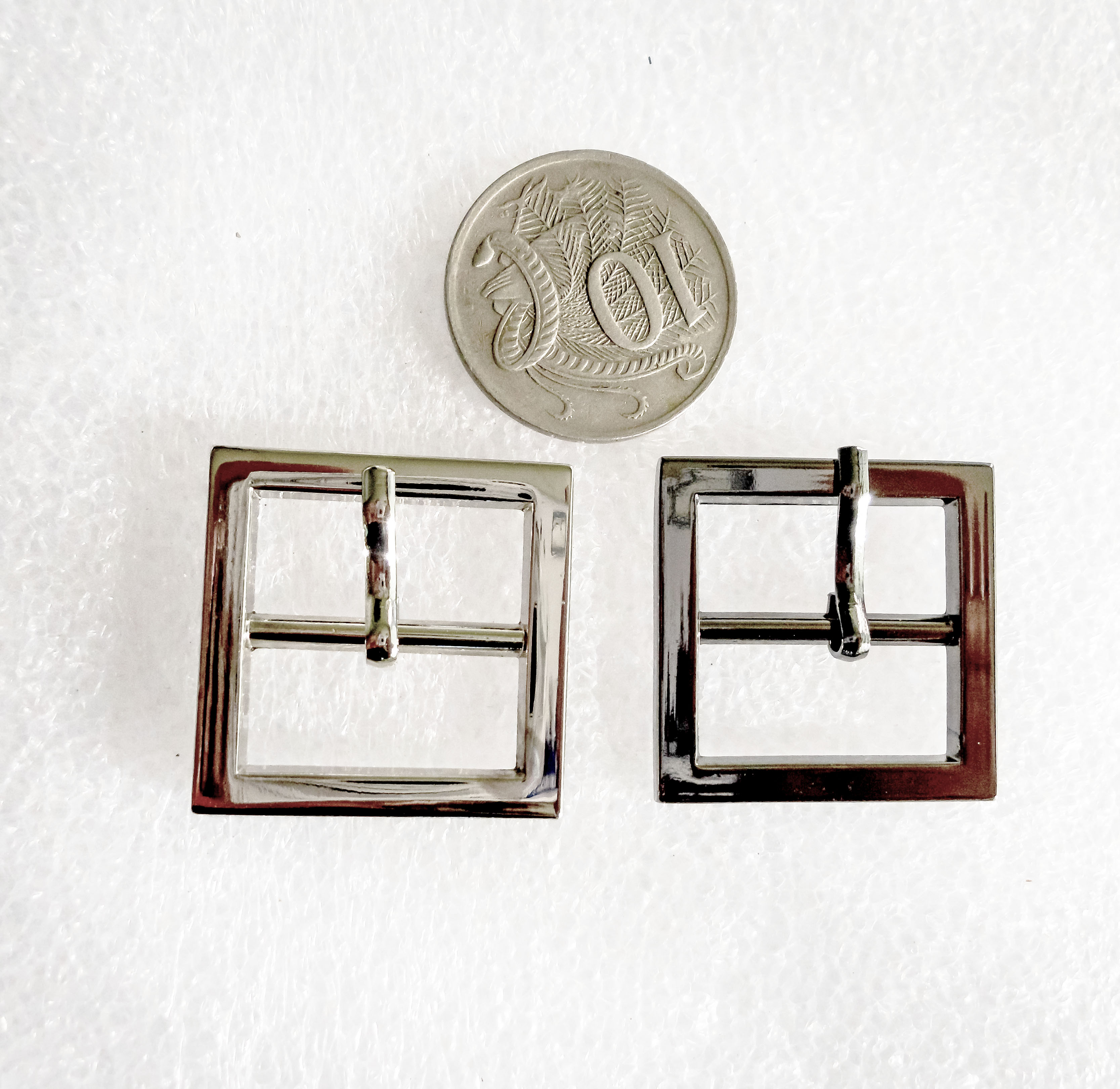 Belt or Shoe Buckle Fashion Flat Square Highly Polished Jaszitup