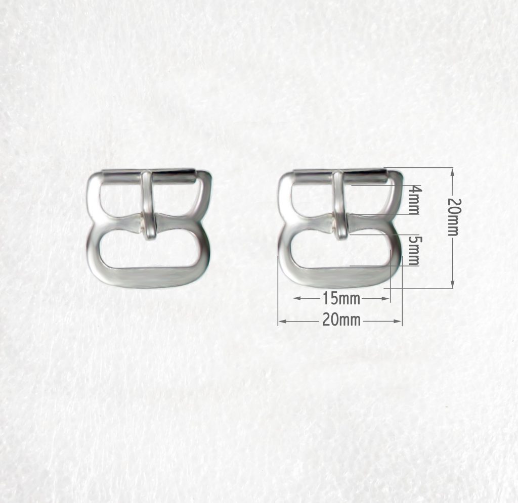 Plain Rounded Dee Shape Silver Buckles for 15mm straps