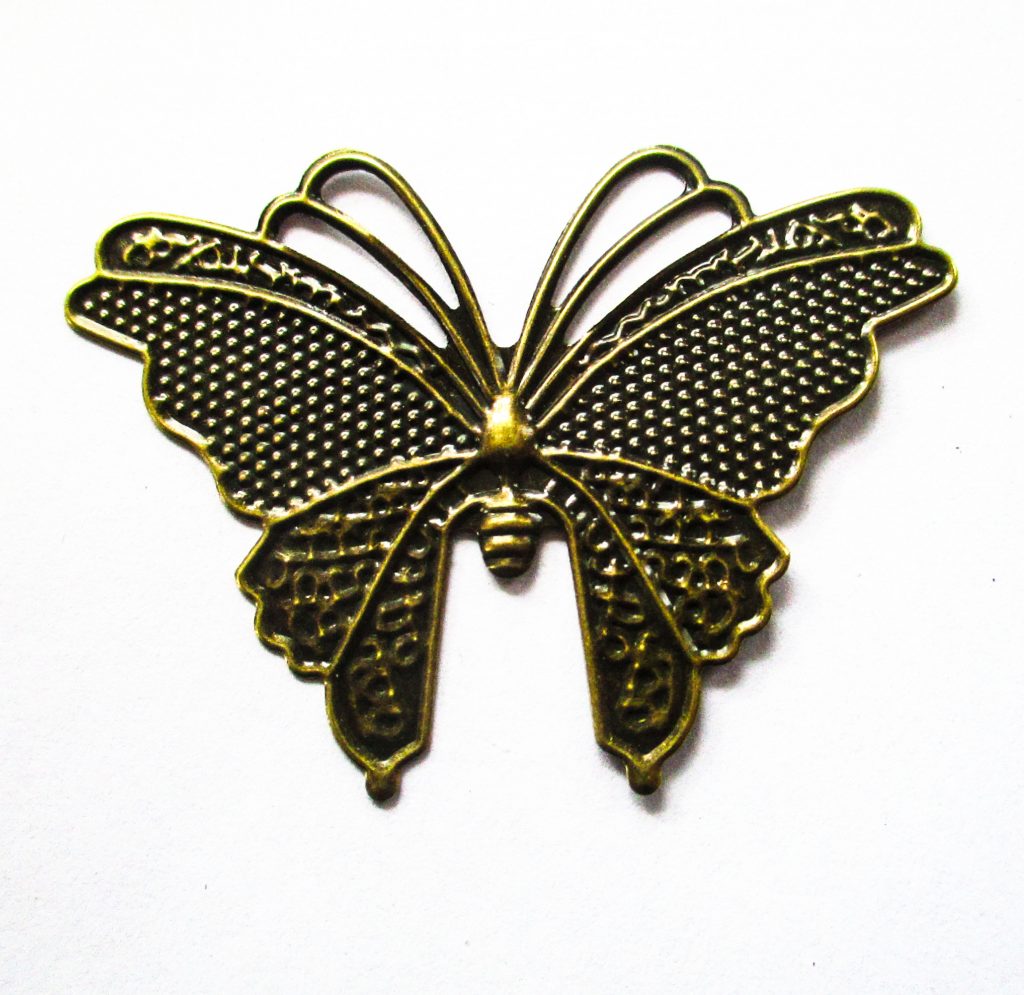 Metal Charms Filigree Butterflies 59x42mm antique Bronze Pkt 10
