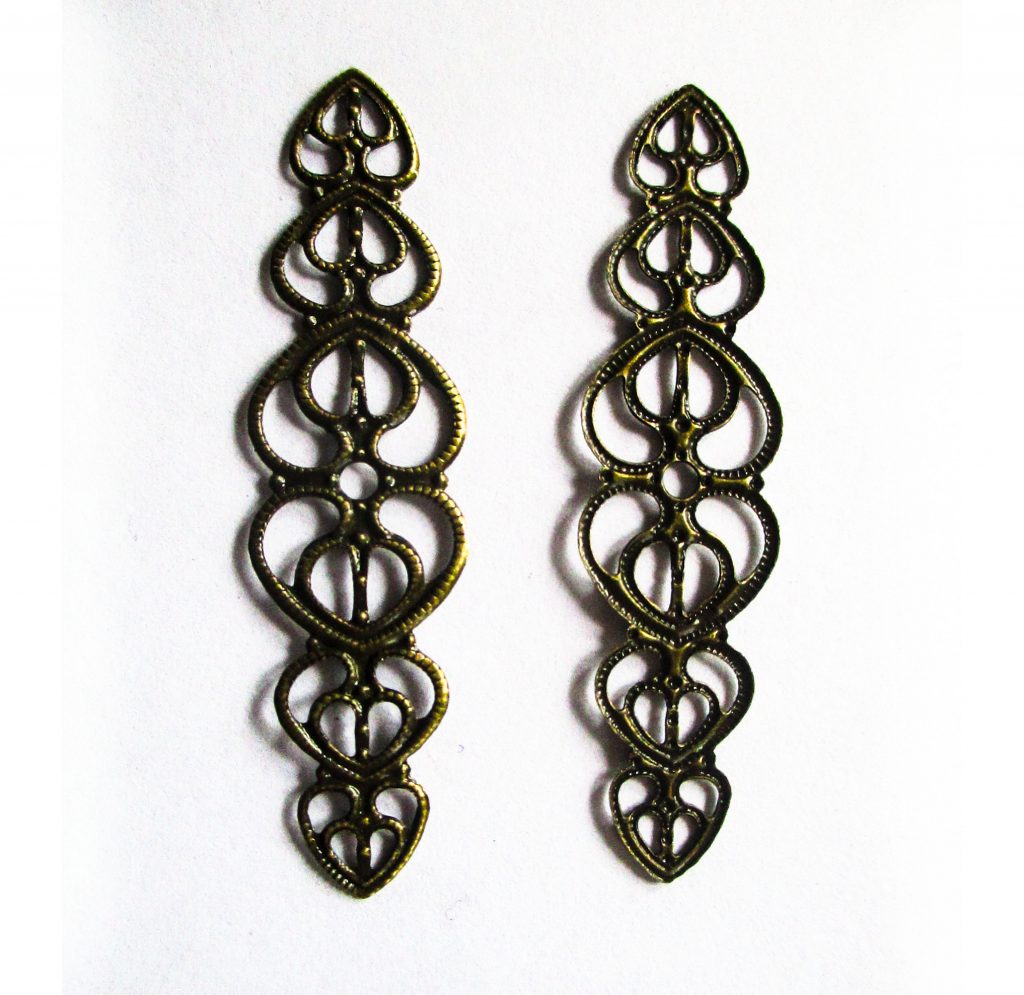 Loveheart wraps antique bronze 53x14mm