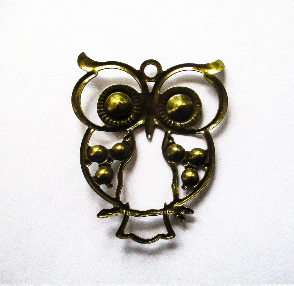Metal Charms Filigree Owl 52x42mm antique Bronze Pkt 4