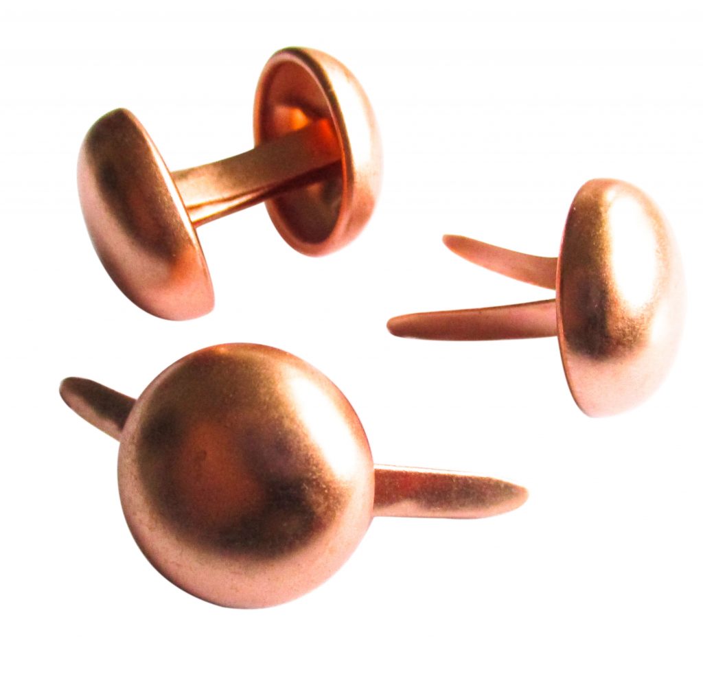 Rose Gold Large Round Dome Brads 18mm diameter pkt 4