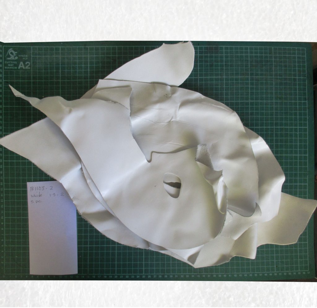 Leather Offcuts 5 pieces white suit patches, small projects 181103-2