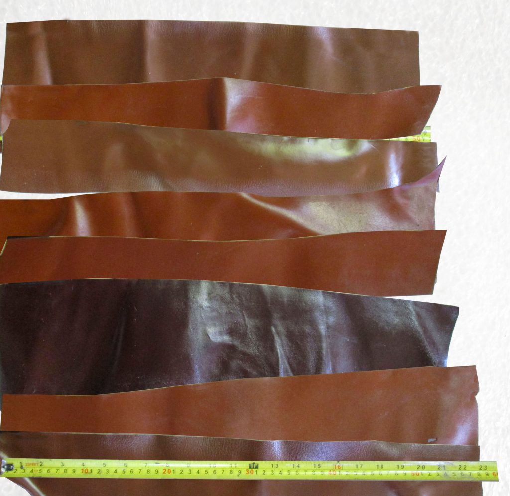 Leather Offcuts Brown strips 19cm to 120cm long 181104-4