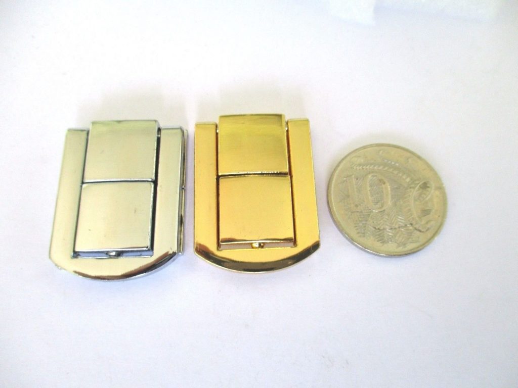 Quality Box or Bag Latch 24mm wide x 31mm high Jaszitup leather accents