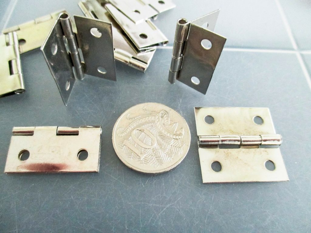 Square Silver Hinges 25mm x 25mm for small boxes Jaszitup leather