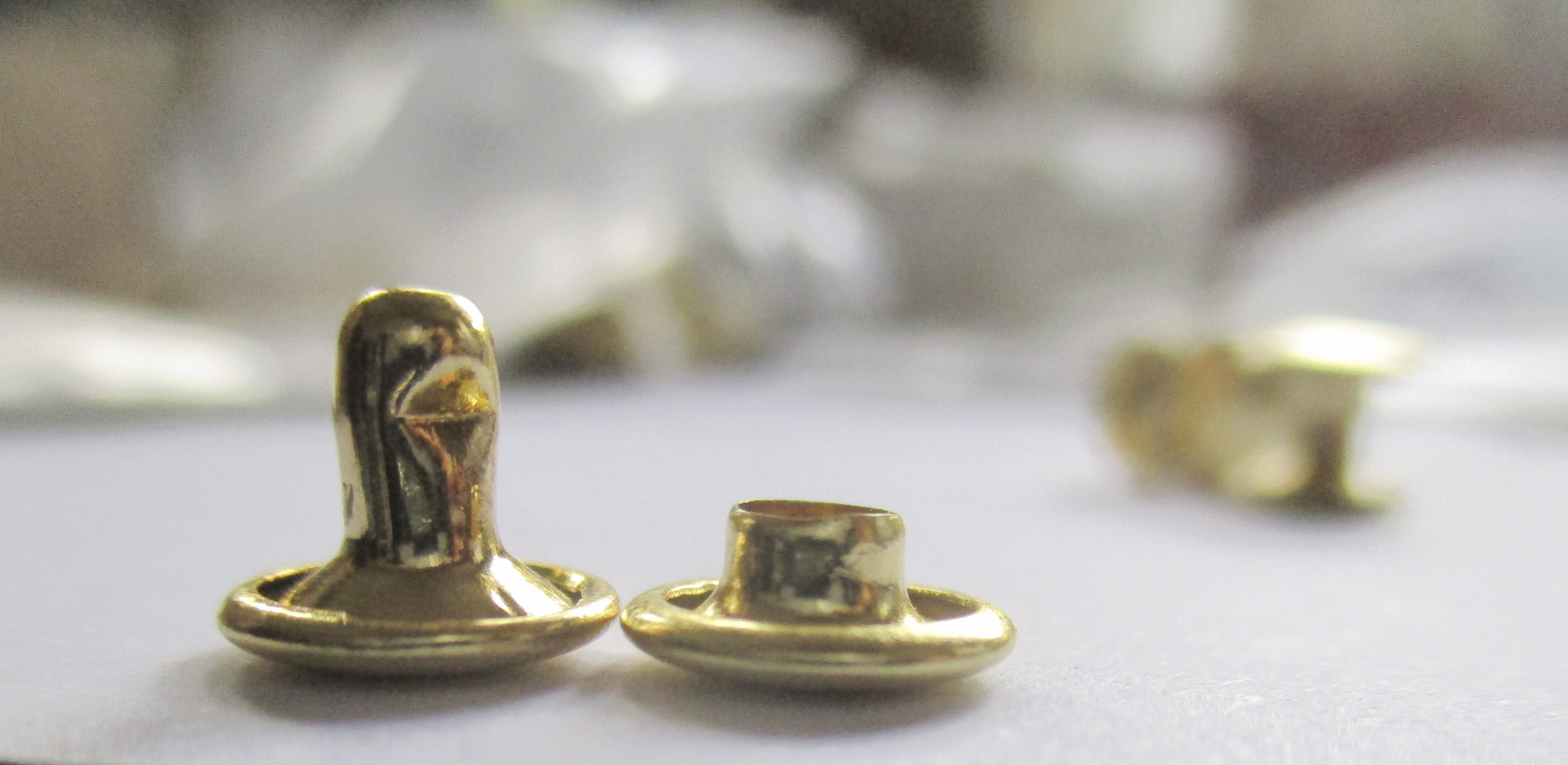 Brass Rivets 8mm Double Cap post height 6mm, 10mm, 12mm Jaszitup