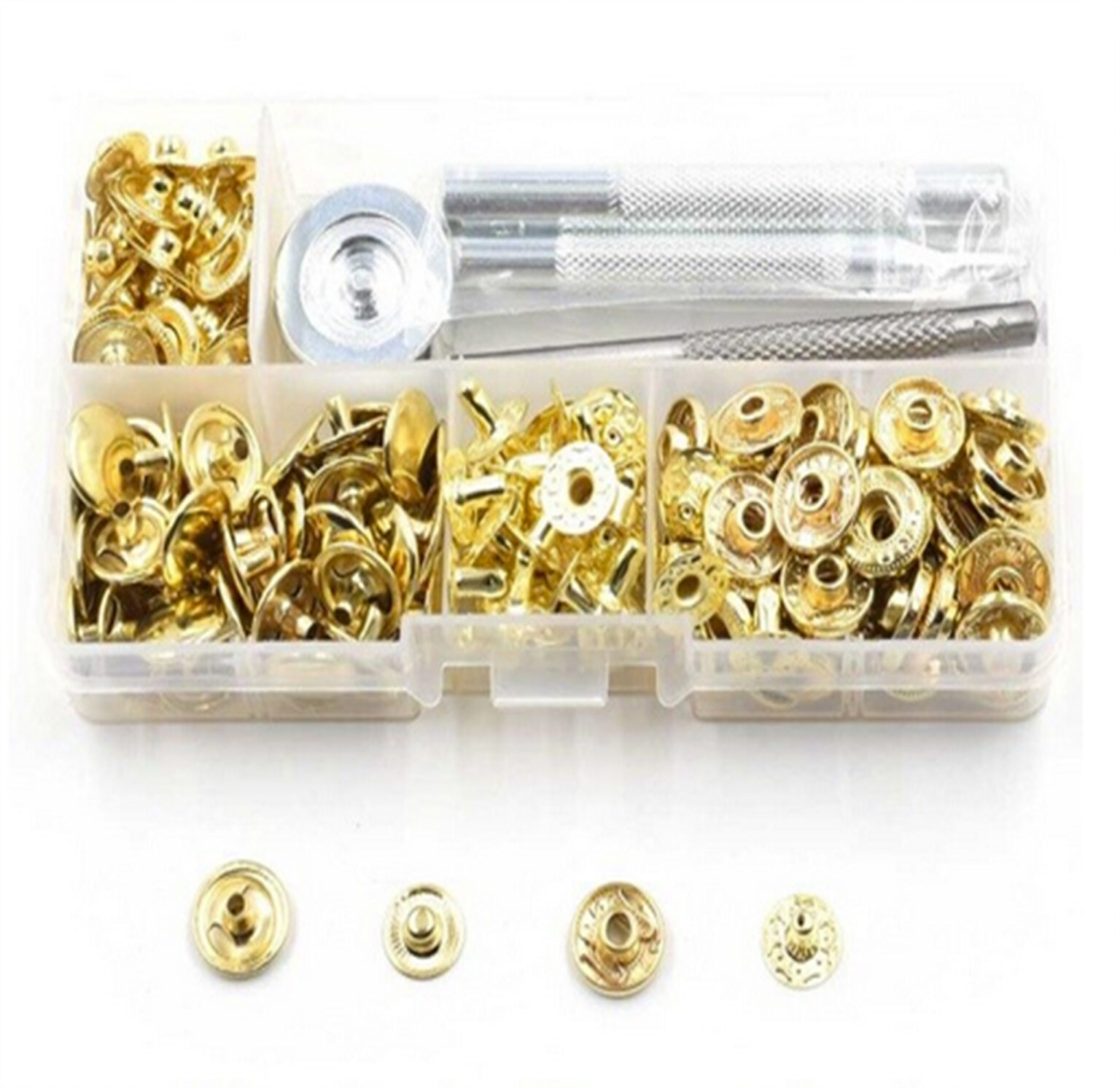 Snap fasteners 10mm in case w hand setter, hole punch, 50 snaps – Jasz ...