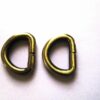 Metal Dee Rings unwelded Antique Brass 28x20mm, fit 20mm strap