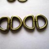 Metal Dee Rings unwelded Antique Brass 28x20mm, fit 20mm strap - Image 2
