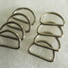 Metal Dee Rings unwelded silver 38x25mm for straps, and buckles