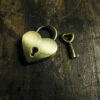 Brass Heart lock & Key set, a keepsake can be engraved