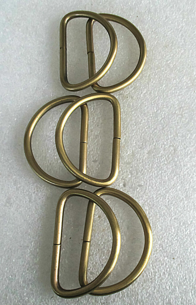 Metal Dee Large unwelded Antique Brass 60x40mm for 50mm straps, buckles - Image 3
