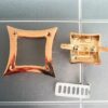 Catches Latches-Gold Invert Square TwistTurnLock 46x46mm for hand, shoulder bags - Image 9