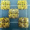 Jewelry Findings Gold Filigree Square Flower Wrap Metal Connectors, 46mmx46mm - Image 5