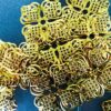 Jewelry Findings Gold Filigree Square Flower Wrap Metal Connectors, 46mmx46mm - Image 7