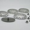 Punk Rivets Oval Scribed Antique silver 31x20mm suit bags, belts, hats collars - Image 9