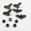Punk Rivets Winged Skull Antique silver 20x10mm suit bags, belts, hats, collars - Image 8
