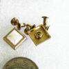 Decorative Rivets Square Pale Gold Base with White Pearl Centre 11x11mmsq Qty 10