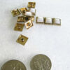 Decorative Rivets Square Pale Gold Base with White Pearl Centre 11x11mmsq Qty 10 - Image 3