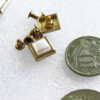 Decorative Rivets Square Pale Gold Base with White Pearl Centre 11x11mmsq Qty 10 - Image 4