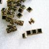Decorative Rivets Square Pale Gold Base with Black Ename Centre 6.5mm sq Qty 10 - Image 3