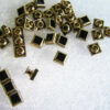 Decorative Rivets Square Pale Gold Base with Black Ename Centre 6.5mm sq Qty 10 - Image 4
