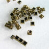 Decorative Rivets Square Pale Gold Base with Black Ename Centre 6.5mm sq Qty 10 - Image 6