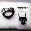 Catches Latches Heart Twist Turn Lock Black 30x26mm for clutch wallets - Image 8