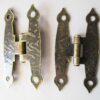 Boxes Cases H-shaped Handmade hinge 64x34mm with screws for leather, wood boxes