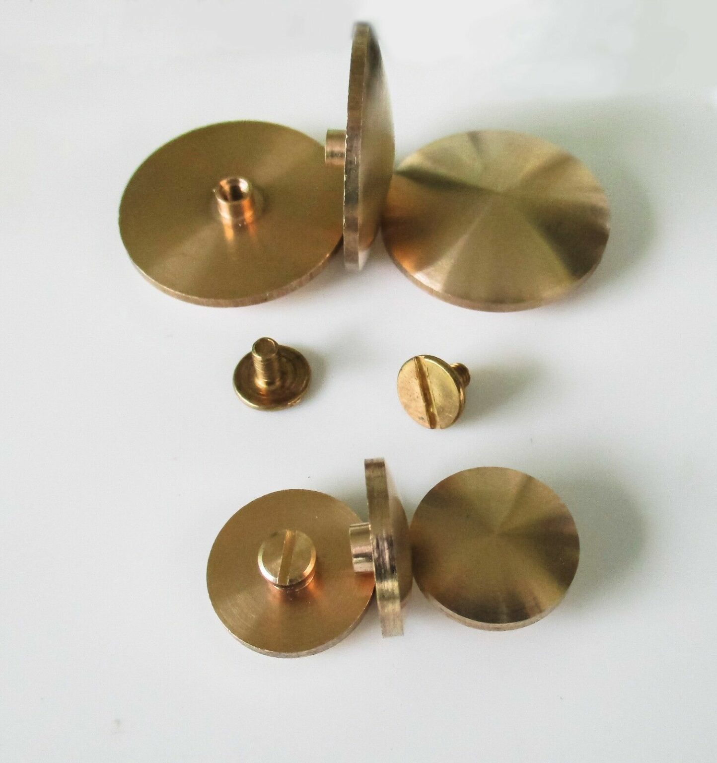 Chicago Screw Solid Brass Button Head 15mm or 25mm diameter head Qty 4 Jaszitup leather accents