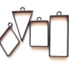 Geometric Hollow Black Pendant Blanks make your own jewellery