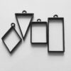 Geometric Hollow Black Pendant Blanks make your own jewellery - Image 2