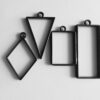 Geometric Hollow Black Pendant Blanks make your own jewellery - Image 3