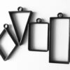 Geometric Hollow Black Pendant Blanks make your own jewellery - Image 6