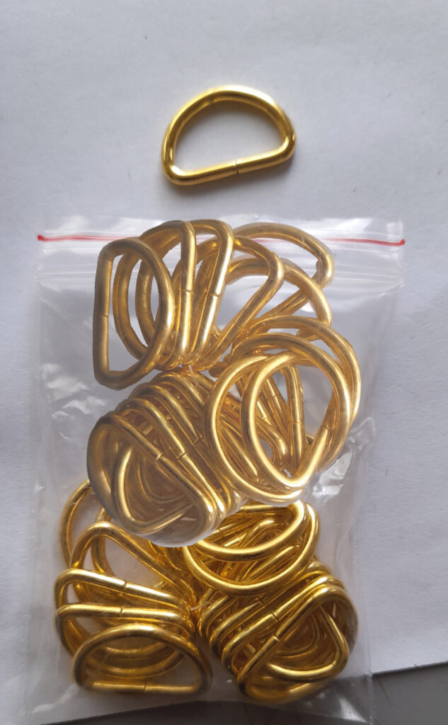 Metal Dee Gold Dees unwelded 15.5mmx10mmID for straps and buckles Pkt 10 - Image 3