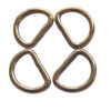 Metal Dee Old-Gold Dees unwelded 15x10mmID for straps and buckles Pkt 4