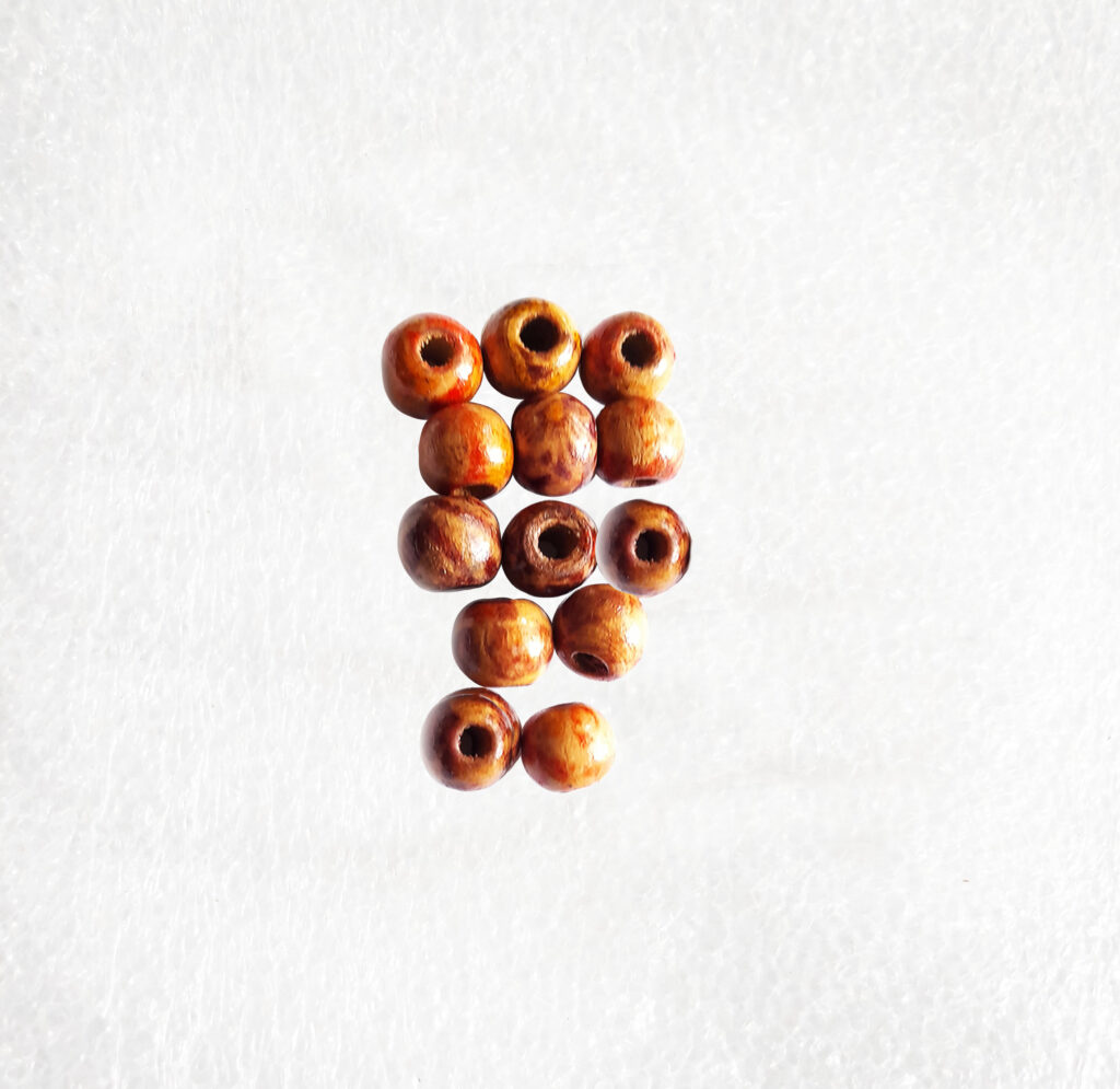 Painted Mixed Wooden Drum Beads 10mm