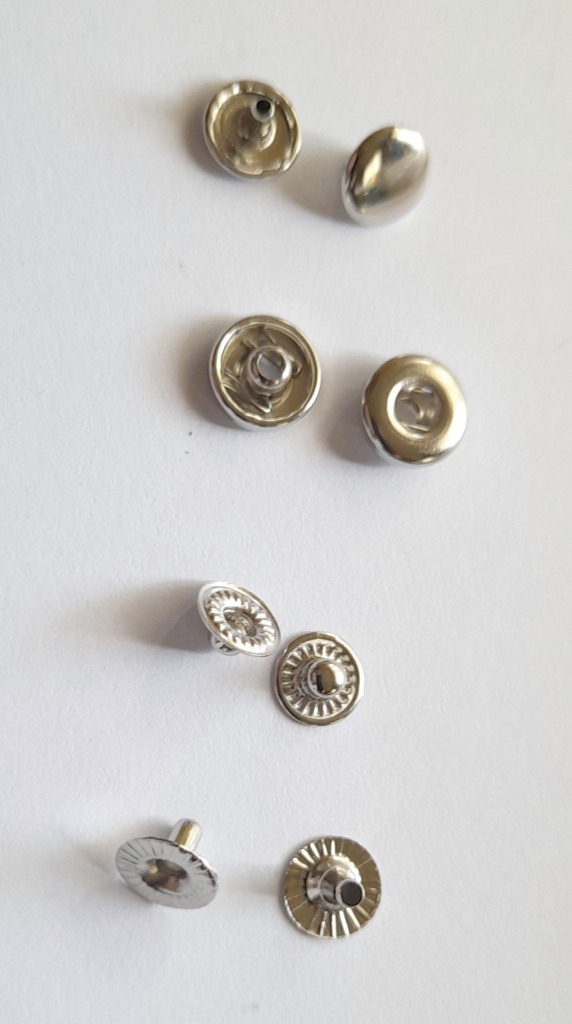 Snap Fasteners 8mm metal 4 colours pkt 20