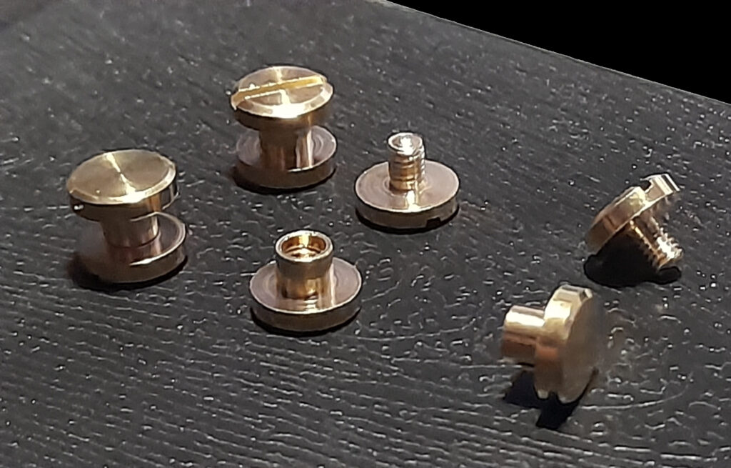 Solid Brass Chicago Screws Flat Head 8mm Diameter M4 Post 3mm or 4mm high