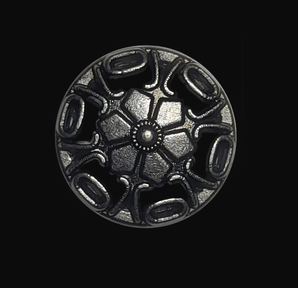Punk Rivets Round Hollow Symbol Antique Silver 15mm Diam Pkt 4
