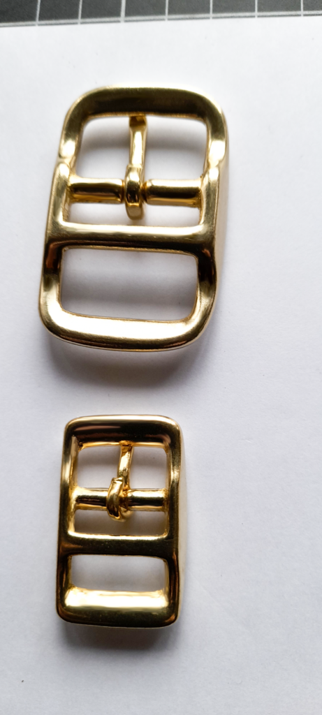 Double Bar Solid Brass buckles (middle centre bar, single pin) 2 sizes for straps, belts, dog collars - Image 2
