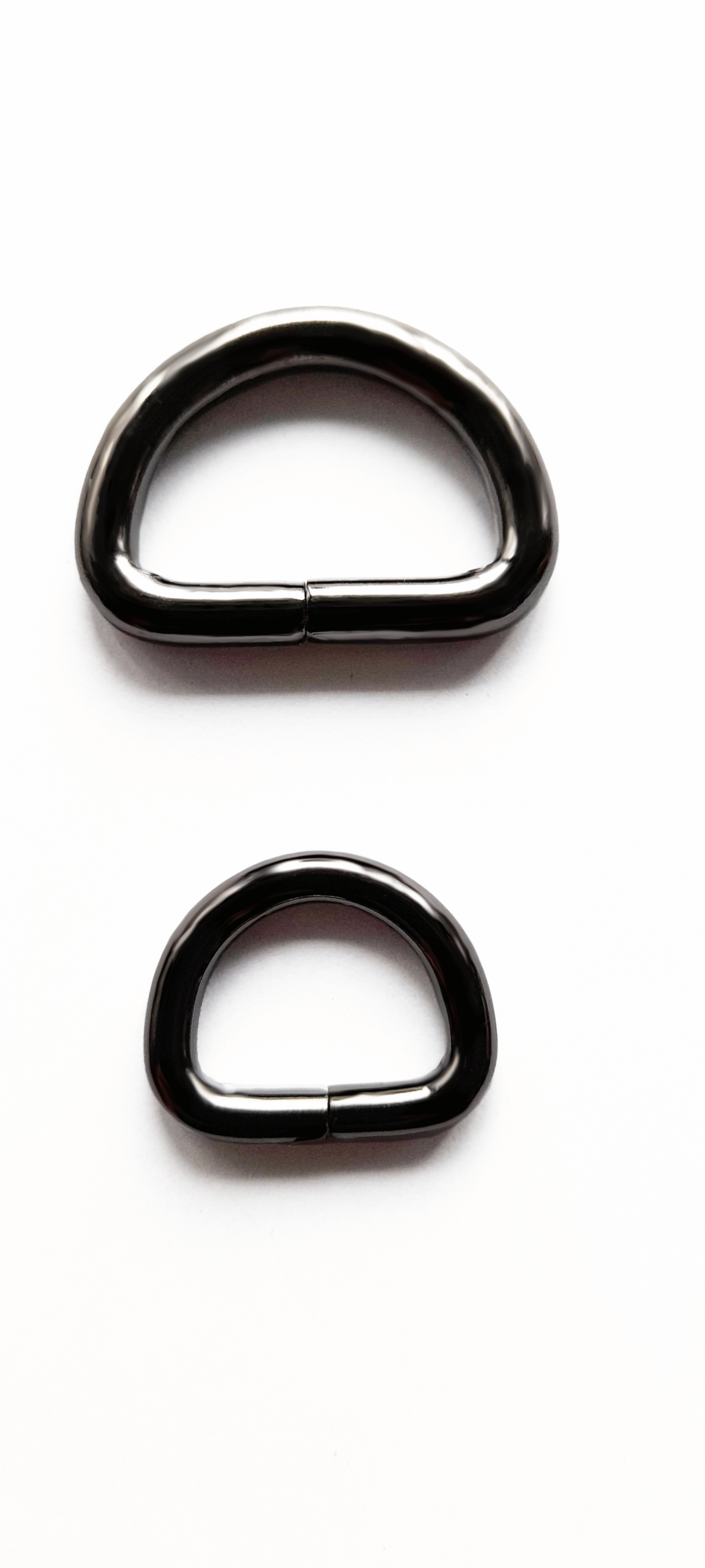 Metal Dee Rings unwelded 16mm  or 25mm Straps Gun Black, [Pkt 10]